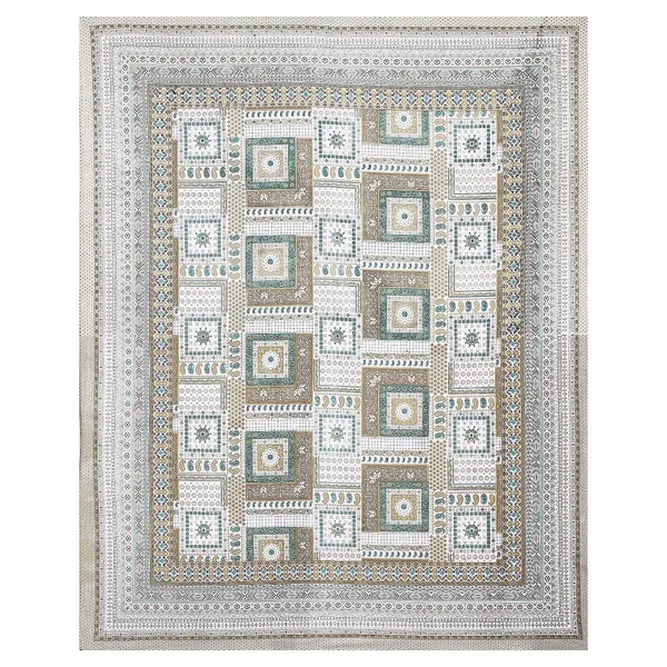 Brown_Cotton_Heritage_Mosaic_Harmony_Double_Bedsheet_With_Pillow_Cover